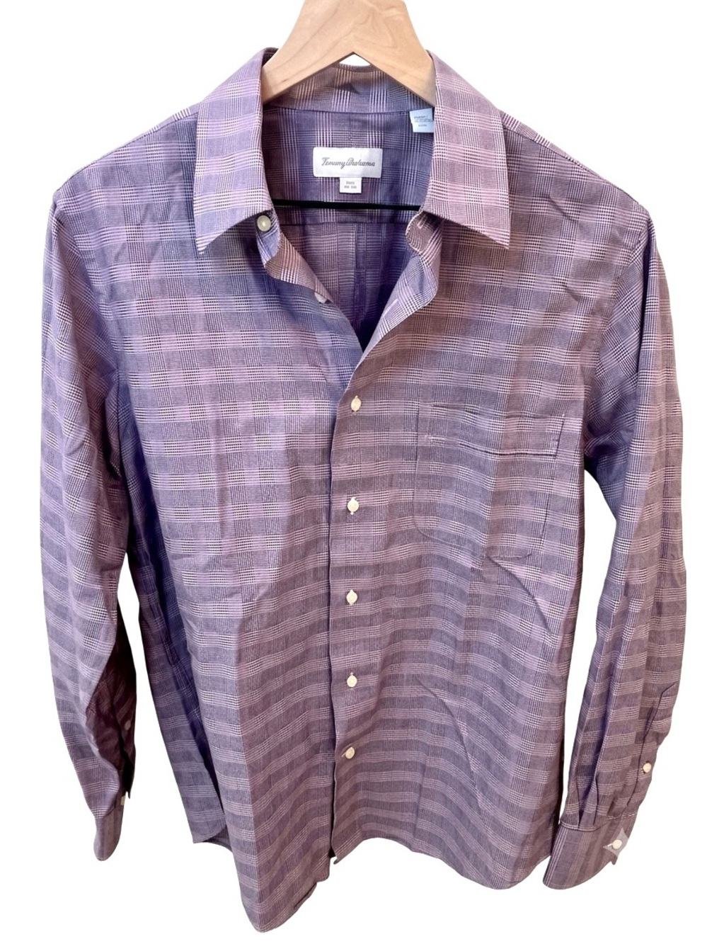 Tommy Bahama Purple Check Glen Plaid Button Down Shirt M (15 1/2 34/35)